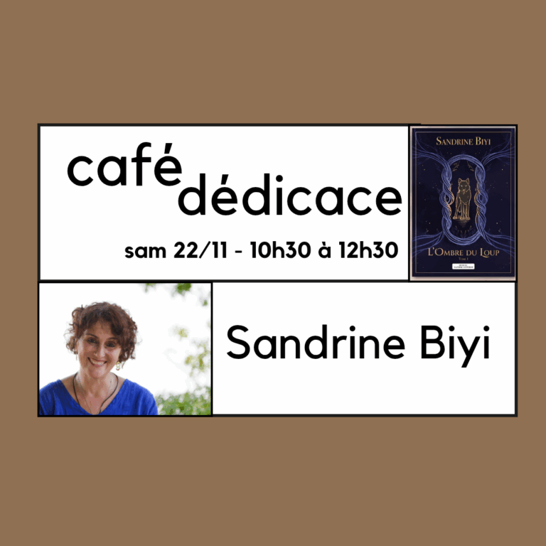 café dédicace avec Sandrine Biyi.